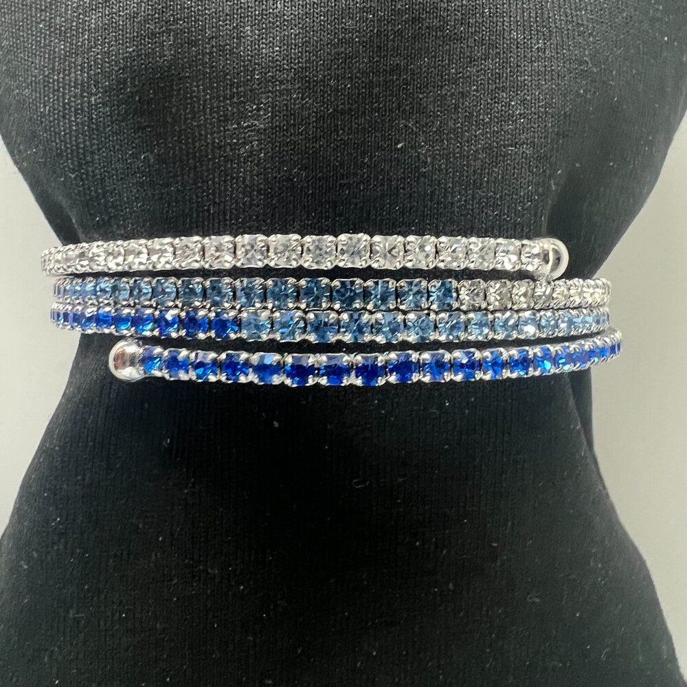 Dana Tyler Blue to White Ombre Crystal Bracelet One Size Fits All